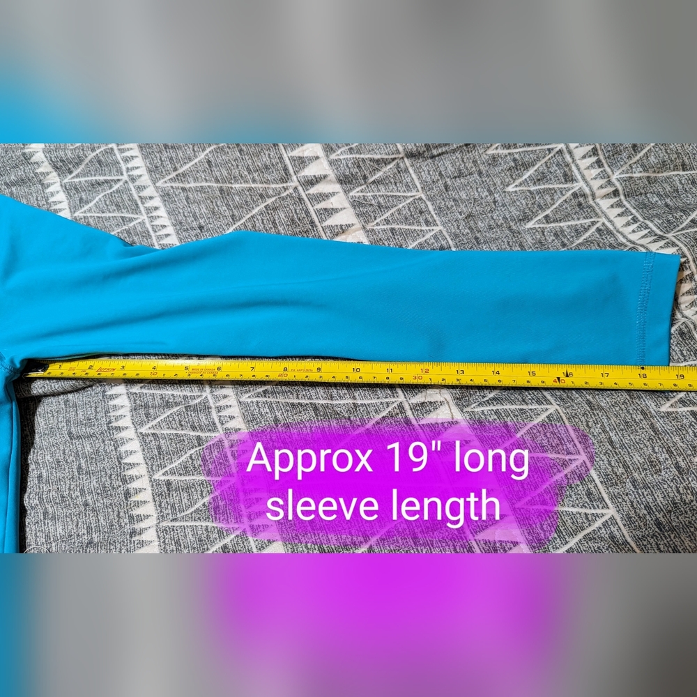 Champion Blue Teal/Turquoise Full Zip Mock Neck Running Jacket Size Medium GUC - Picture 7 of 12